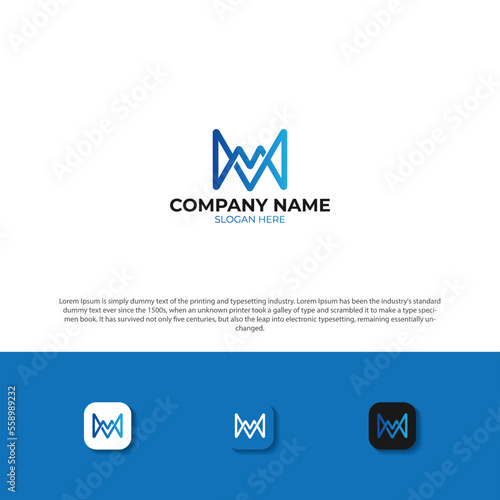 letter m m initial monogram logo concept vector template