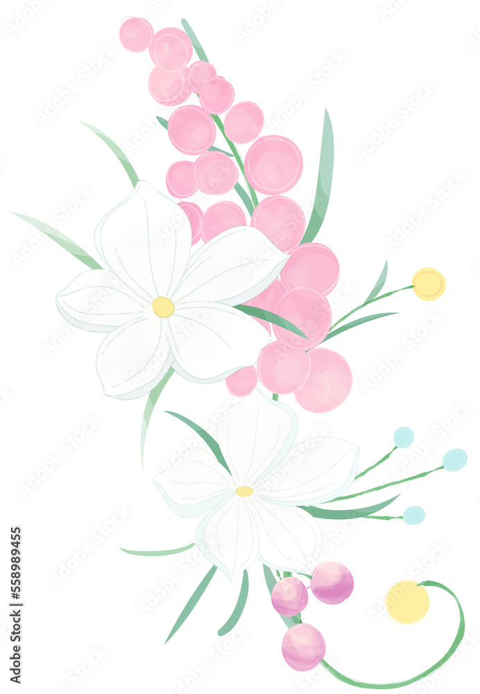 Fototapeta premium white flowers romantic composition