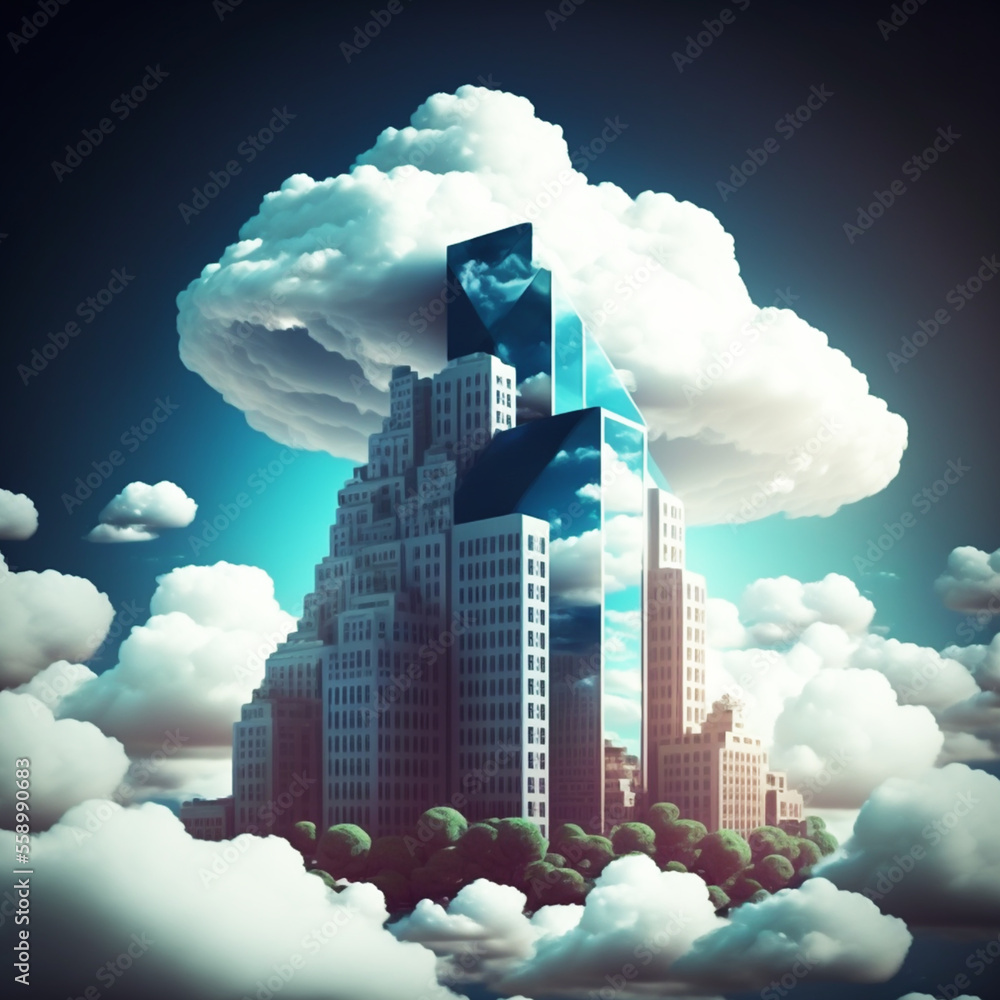 cloud and city in the sky