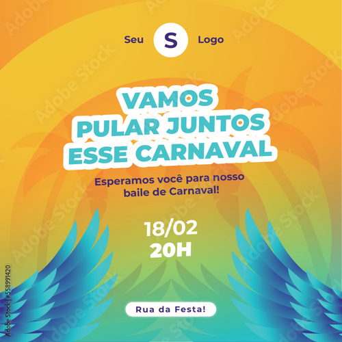 Convite de festa de verão. Cartão de carnaval neon