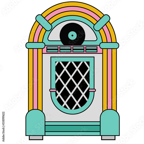 Cuadro en lienzo Retro 50's Diner Jukebox