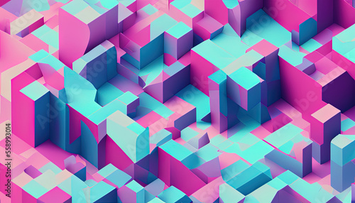 gradient color abstract cube background