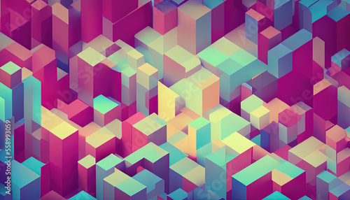 gradient color abstract cube background