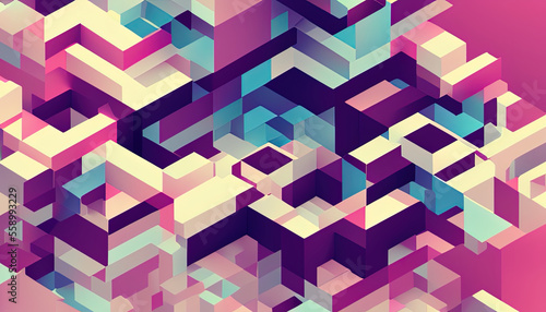 gradient color abstract cube background