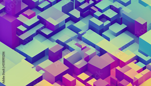 gradient color abstract cube background