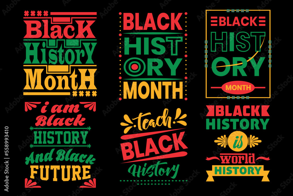 black history month t-shirt design bundle