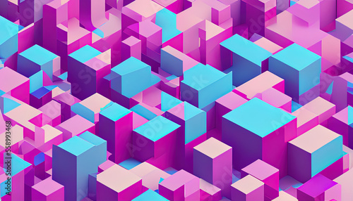 gradient color abstract cube background