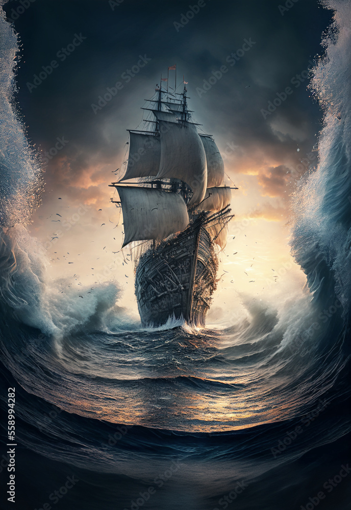 Fototapeta premium ship in the sea