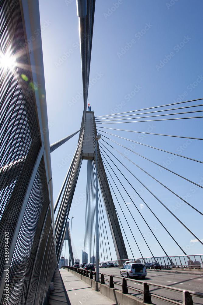 Obraz premium Sydney Anzac Bridge With A Sunlight