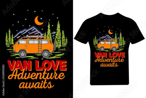  Van love advanture awaits T Shirt Design,