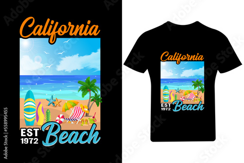  California Beach T Shirt Design,
