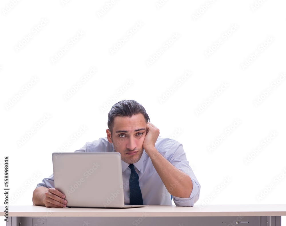 Employee working isolated on white background Employee working isolated on white background