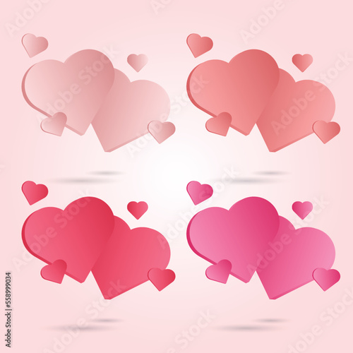 Hearts vector icon collection. Valentine's day romance symbols.Love Background