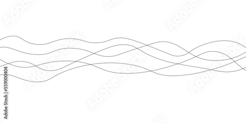 Curve wave. Thin line wavy abstract vector background. Curve wave seamless pattern. Line art striped graphic template. Vector illustration.
