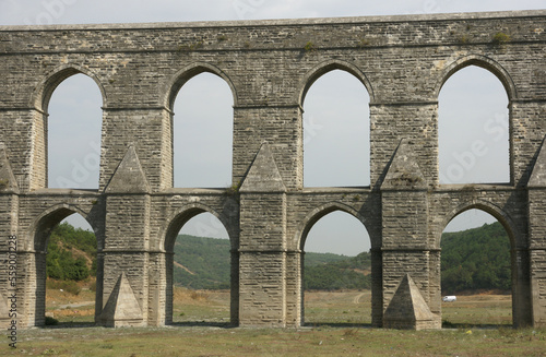 Located in Istanbul, Turkey, the Guzelce Aqueduct was built by Mimar Sinan in the 16th century. photo