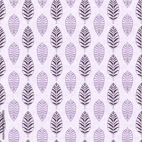 Gender neutral purple botanical foliage seamless raster background. Simple whimsical 2 tone pattern. Kids floral nursery wallpaper or scandi all over print.