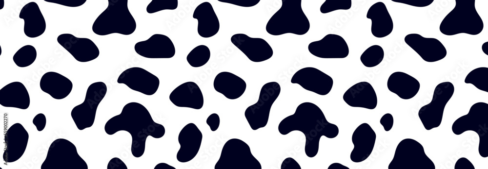 Fototapeta premium Animal pattern for textile design. Seamless pattern of dalmatian or cow spots. Natural textures.