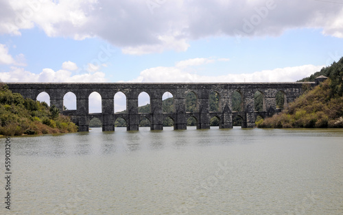 Located in Istanbul, Turkey, the Guzelce Aqueduct was built by Mimar Sinan in the 16th century. photo