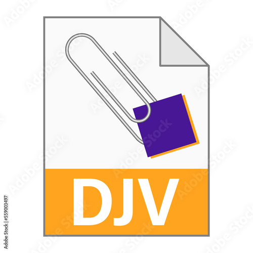 Modern flat design of DJV file icon for web photo