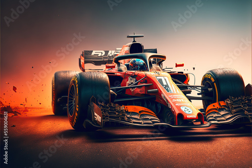 Fast F1 car. Formula one racing sportscar © DarkKnight
