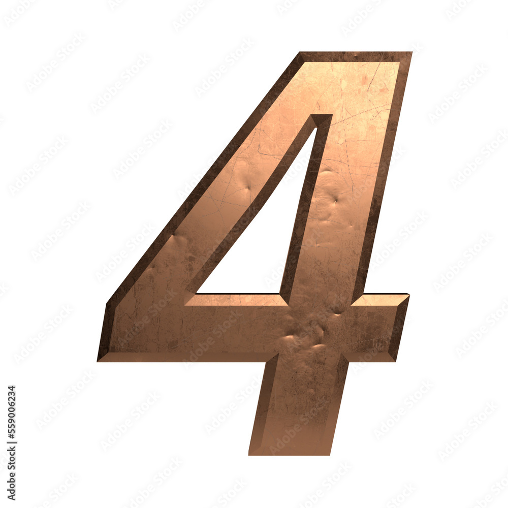 Obraz premium metal number 3d illustration. isolated transparent number.