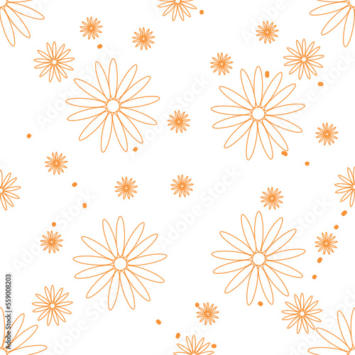 vector graphics, seamless pattern in illustrator, abstraction, flower composition