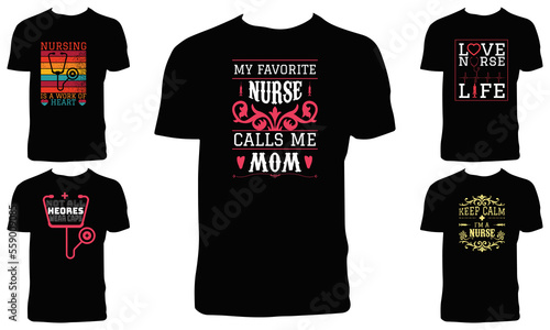 Nurse T Shirt Design Bundle Vector Illustration 