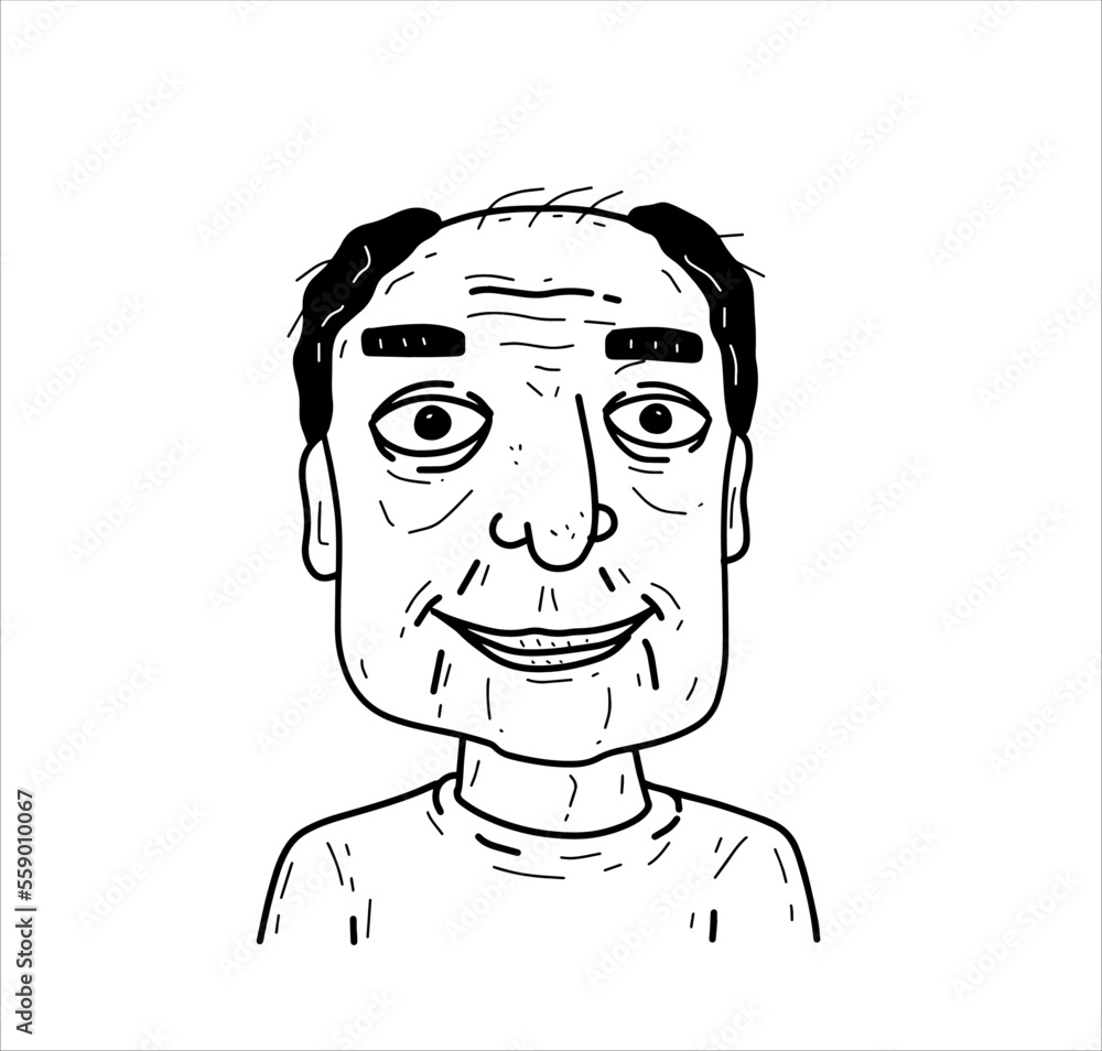 Adult man in hand-drawn style. Adult man in hand-drawn style.