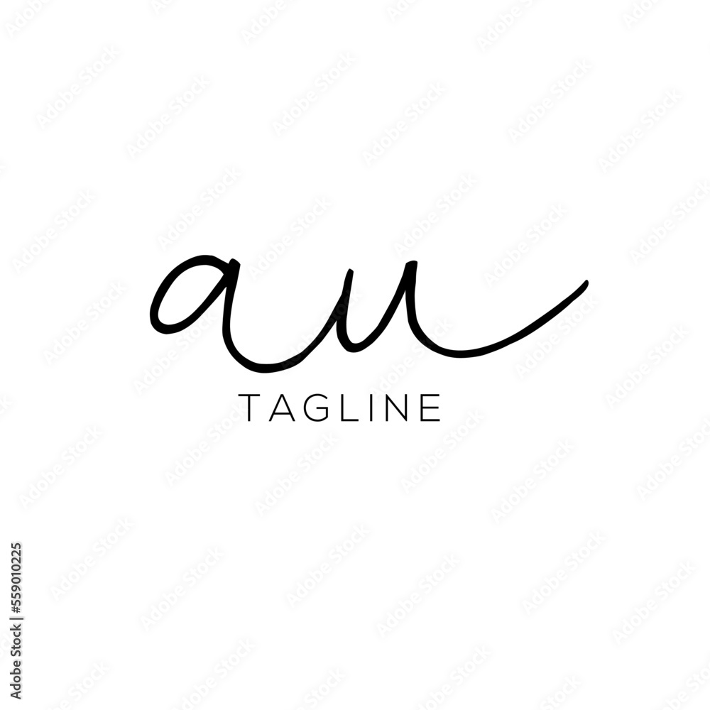 A hand-drawn signature logo design template