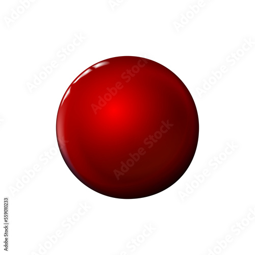Red glossy sphere, polished ball. Mock up of clean round the realistic object, glassy orb icon. Geometric design simple shape, smooth circle form. Isolated. png