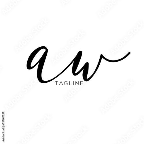 A hand-drawn signature logo design template