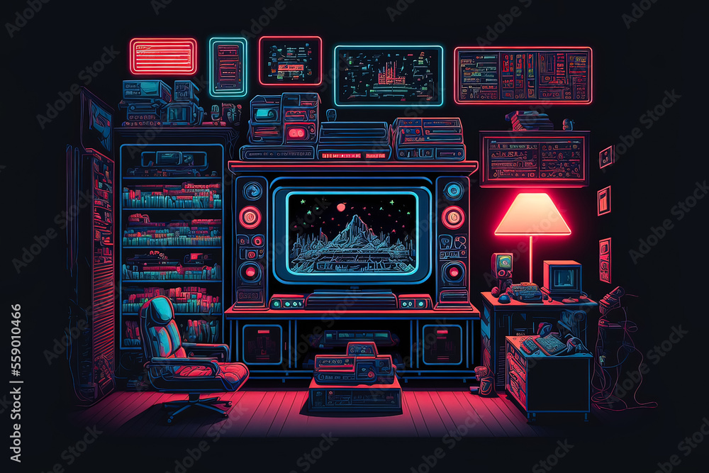 80s retro gaming diffused with modern gaming setup by MinhazAbtahi on  DeviantArt