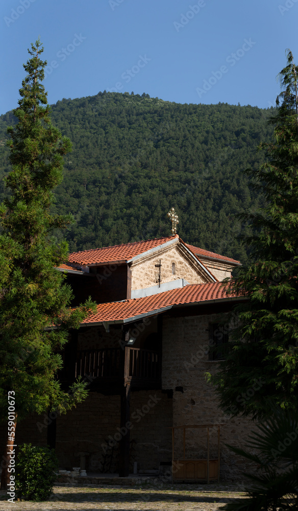 The Bachkovo Monastery of the Dormition of the Theotokos, of the Mother of God Petritzonitissa. The Bachkovo Monastery of the Dormition of the Theotokos, of the Mother of God Petritzonitissa.