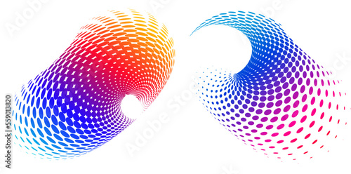 Set design element circle. Isolated bold vector colors golden ring from. Abstract glow many glittering swirl created using Blend Tool. Vector illustration EPS 10 art deco style for wedding invitation