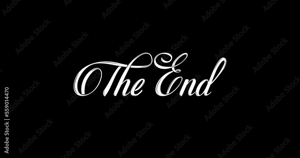 Animated The end. Animation text is handwritten in modern calligraphy with ink drops and is suitable for tv shows, posters, cinema, vlogs, movies, videos, and banners. Black background alpha channel Animated The end. Animation text is handwritten in modern calligraphy with ink drops and is suitable for tv shows, posters, cinema, vlogs, movies, videos, and banners. Black background alpha channel