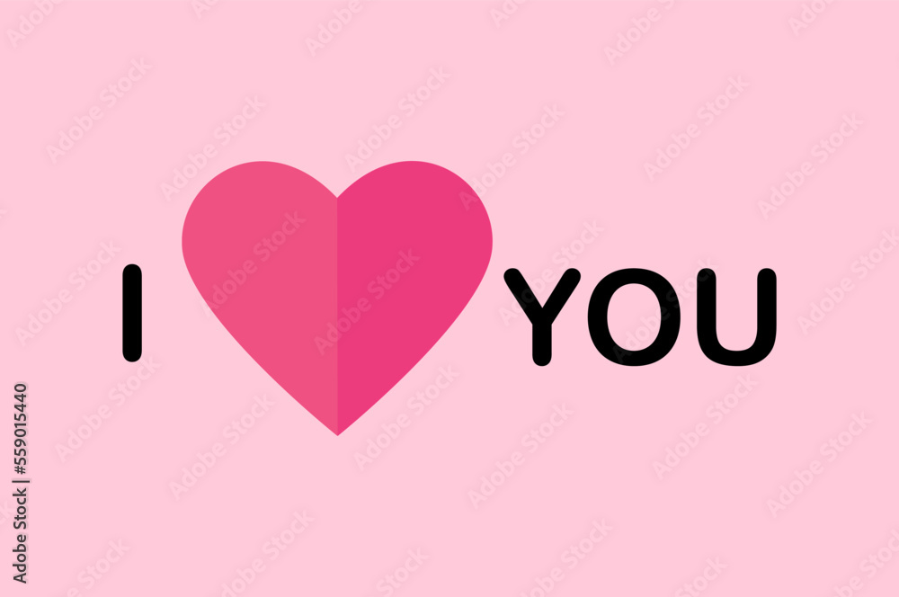 greeting card with the inscription I love you for valentine's day