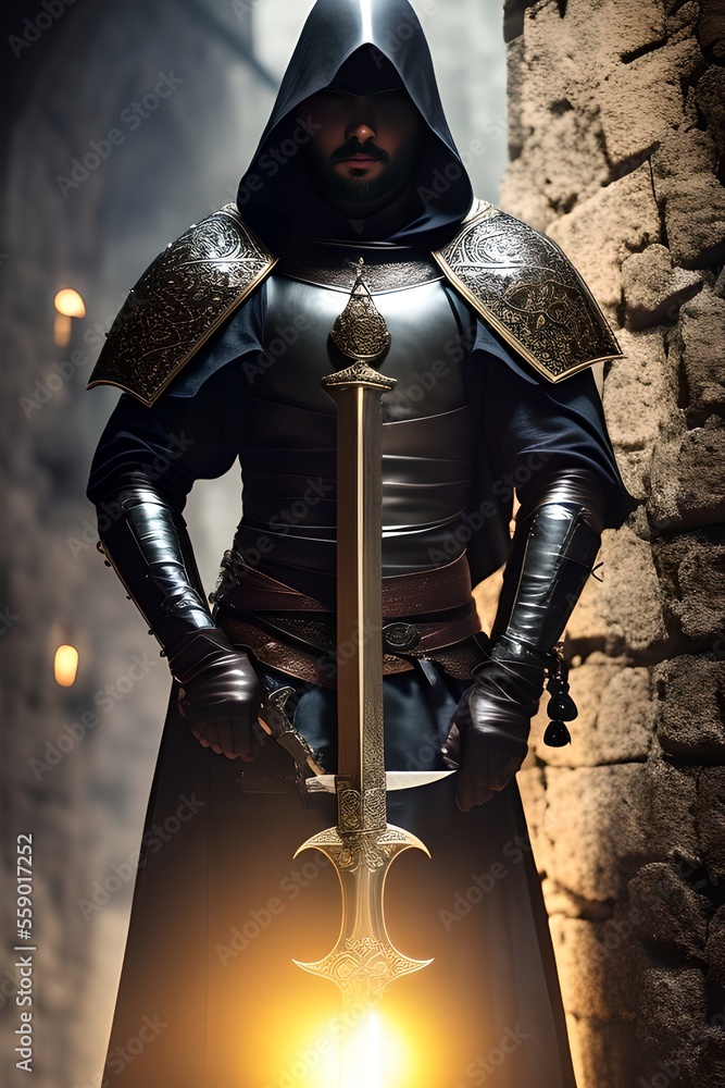 Dangerous sneaky shady Assassin character. Generative AI Dangerous sneaky shady Assassin character. Generative AI