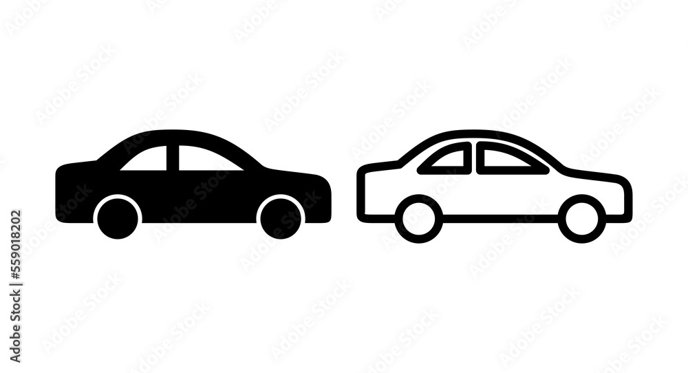 Car icon vector illustration. car sign and symbol. small sedan