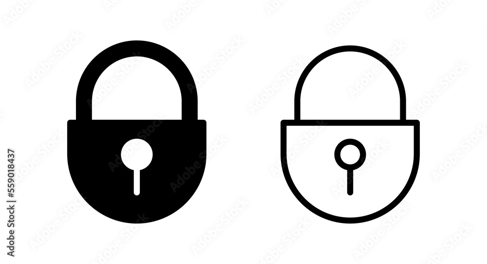 Lock icon vector illustration. Padlock sign and symbol. Encryption icon ...