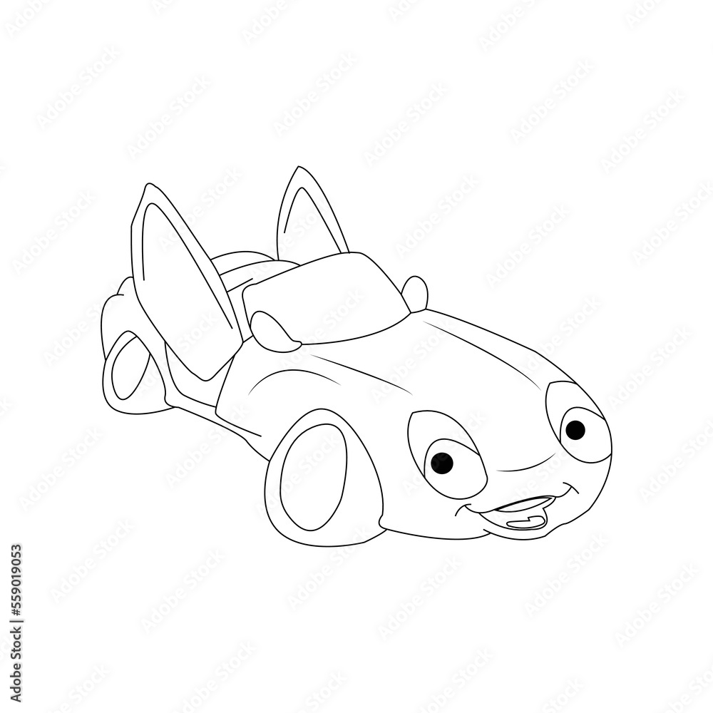 Car coloring page for kids Stock Vector | Adobe Stock