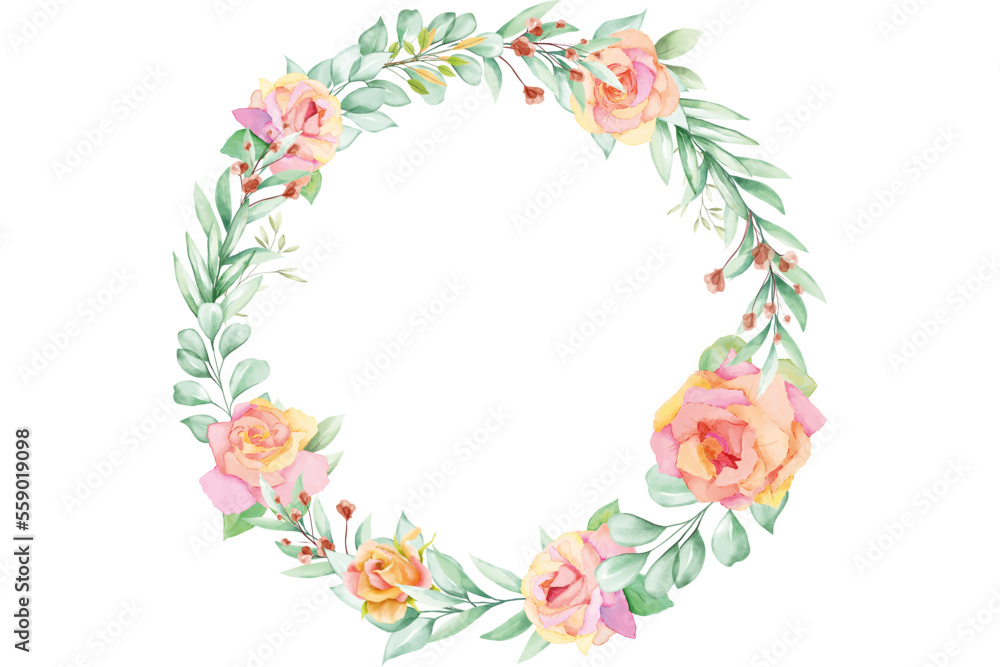 Flower Wreath - Watercolor Flower Vector Graphic - Floral Illustration - Vector - Wild Flowers - Leaf - Leaves - Collection - Nature - Transparent - Isolated - Illustrator - AI EPS SVG PNG JPG