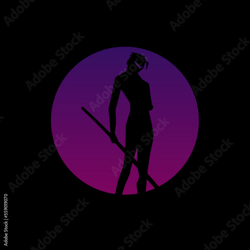 The ninja white purple sun logo