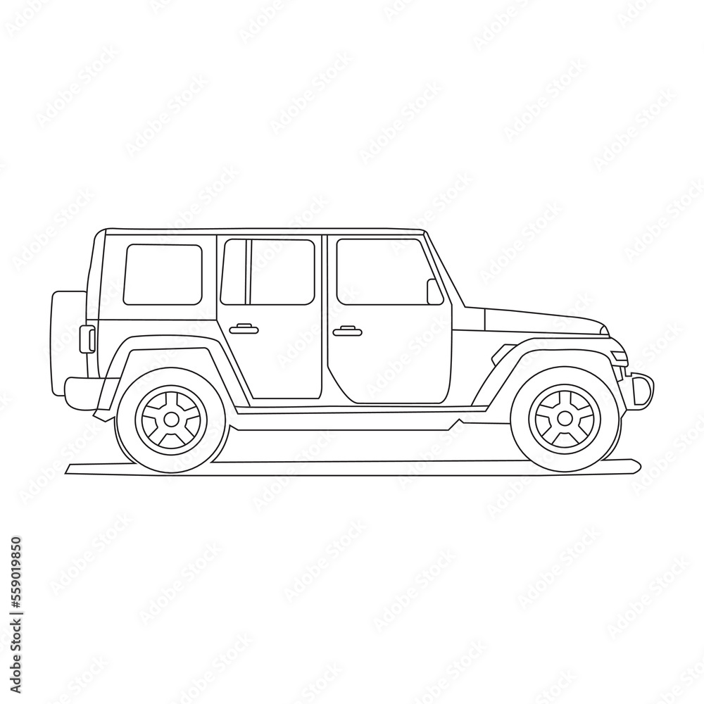 Car coloring page for kids Stock Vector | Adobe Stock