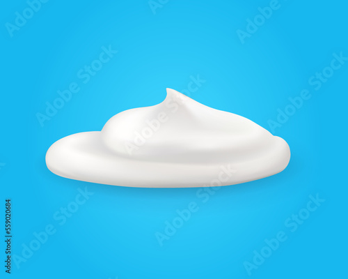 Realistic Cream isolated on blue background. Vector illustration for your advertising