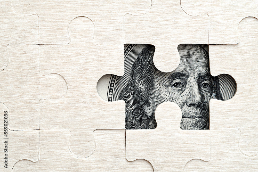 Macro One Hundred Dollar Bill. Benjamin Franklin portrait macro us