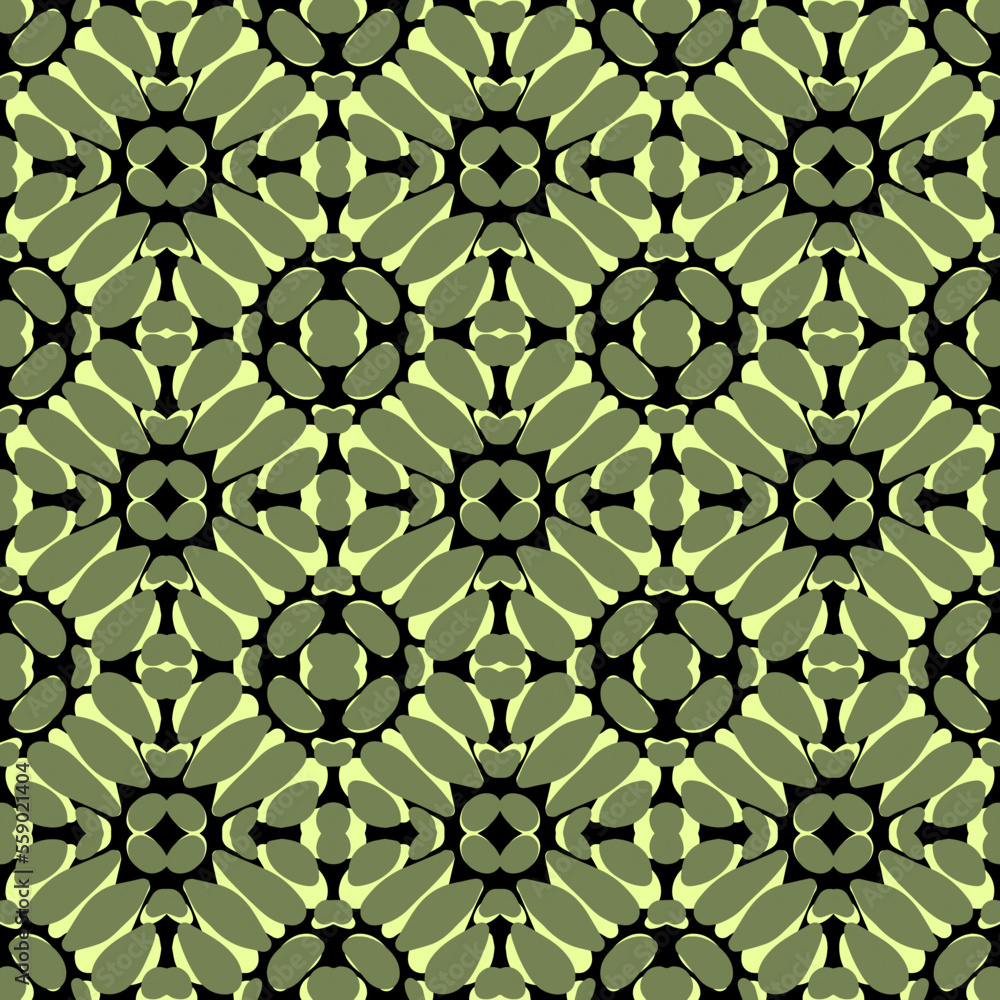 custom made wallpaper toronto digitalseamless pattern with abstract flowers and ornaments of light green color on a dark background, vector tile