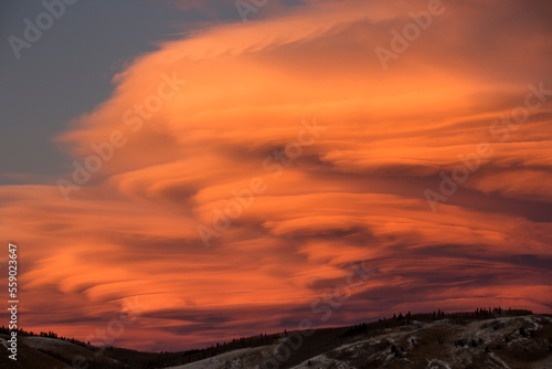 A dramatic sky over the Rocky Mountains in Colorado. photo