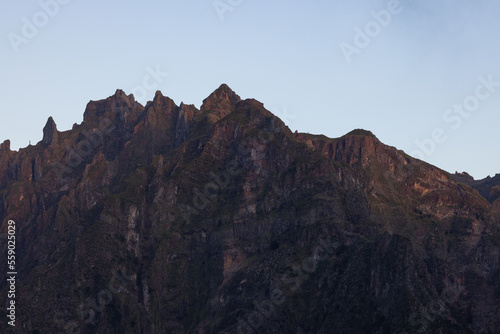 The mountain peaks in Madeira are kissed by the morning sun. © Philip