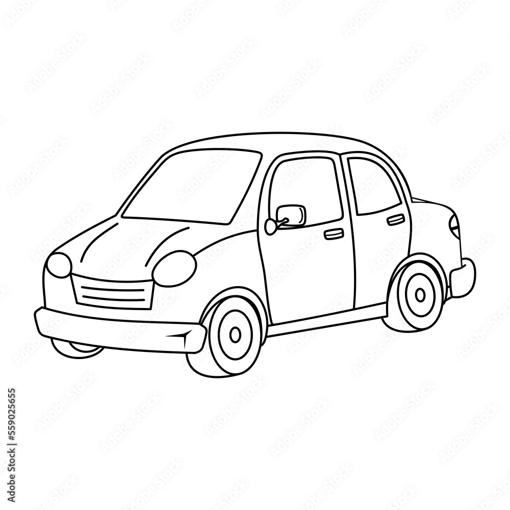 Car vector illustration. Classic red car. cartoon transportation.