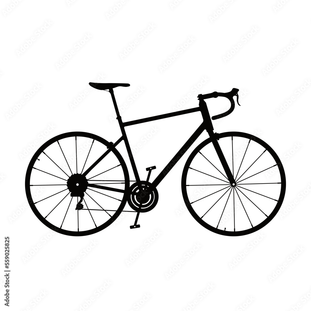 Road Bike - vector Icon illustration silhouette
